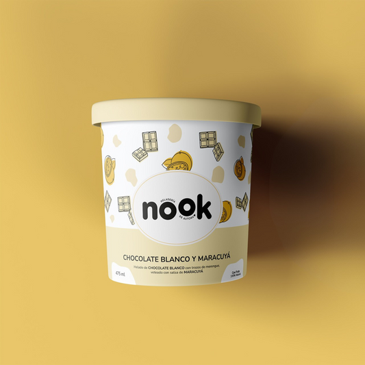 "Sabor del mes" Pote Chocolate Blanco & Maracuya 475 ml