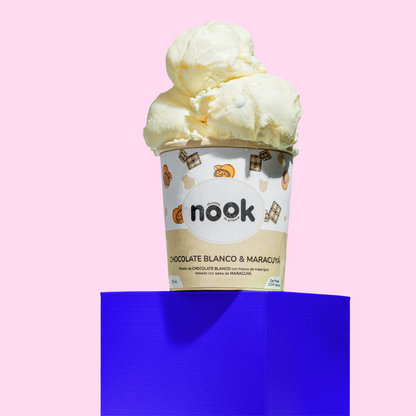 "Sabor del mes" Pote Chocolate Blanco & Maracuya 475 ml